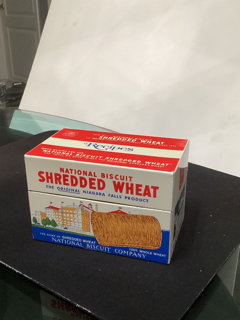 Vintage National Biscuit Shredded Wheat Recipe Box